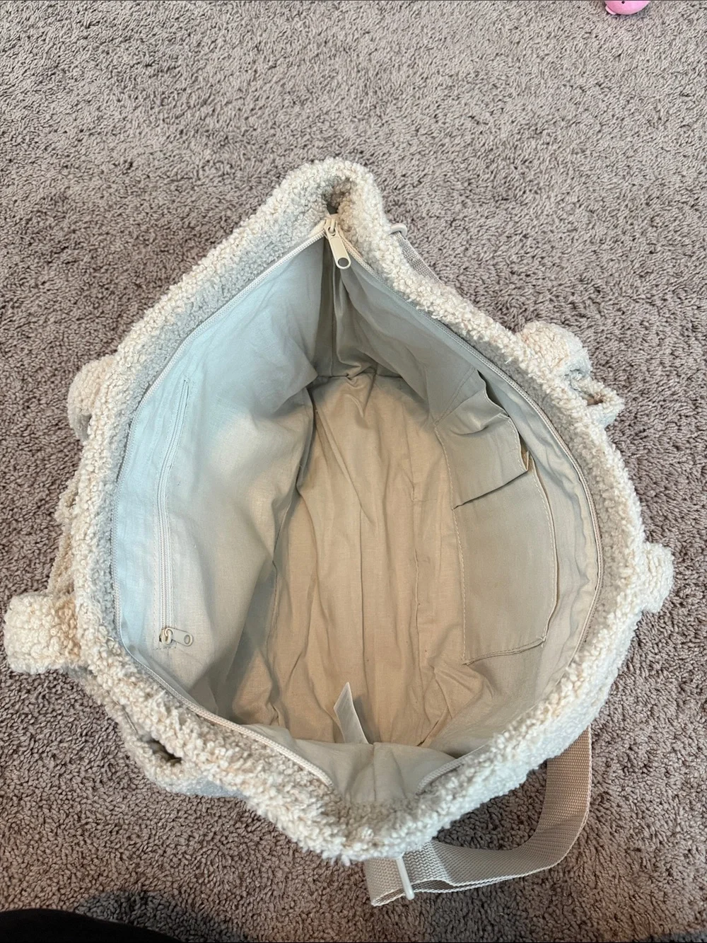 Teddy Fleece Diaper Bag & Pouch
